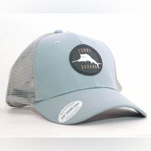 🆕 Tommy Bahama Light Blue Gray Mesh Adjustable Trucker SnapBack Cap Hat